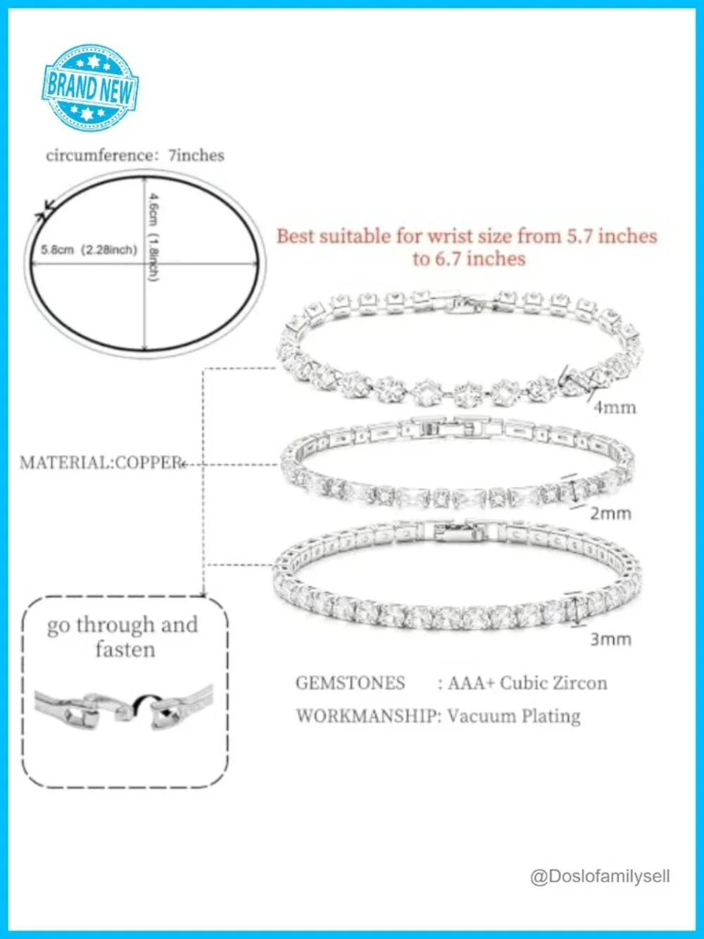 3 Pcs 14K Gold Plated Tennis Bracelet Stackable with Colorful CZ